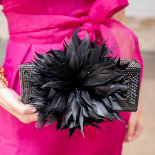 Lisi Lerch Colette Black Feather Clutch Lisi Lerch Colette Black Feather  Apparel & Accessories > Handbags > Clutches & Special Occasion Bags