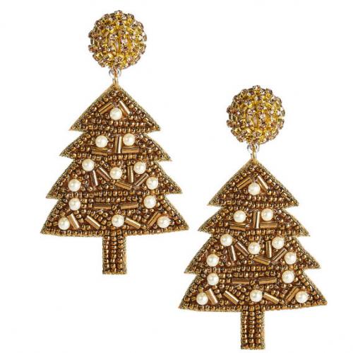 Lisi Lerch Christmas Tree Beaded Gold Earrings Lisi Lerch Christmas Tree Beaded Gold Earrings Apparel & Accessories > Jewelry > Earrings