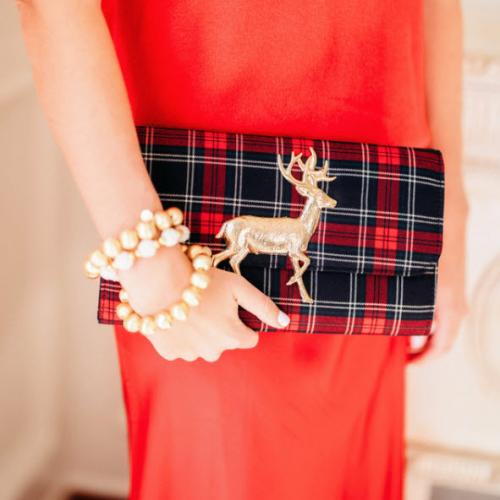 Lisi Lerch Avery Red Plaid Clutch   Apparel & Accessories > Handbags > Clutches & Special Occasion Bags