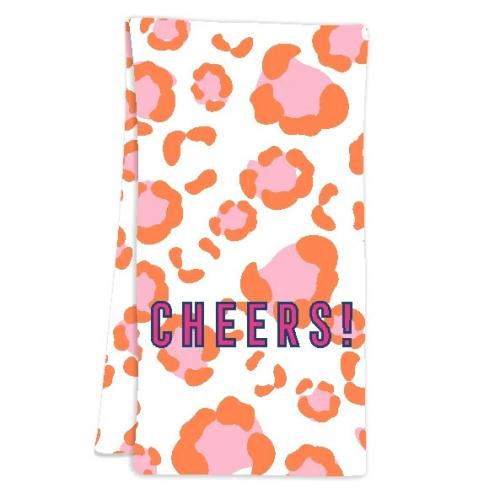 Clairebella Leopard Spots Pink Hostess Towel  Home & Garden > Linens & Bedding > Towels > Kitchen Towels