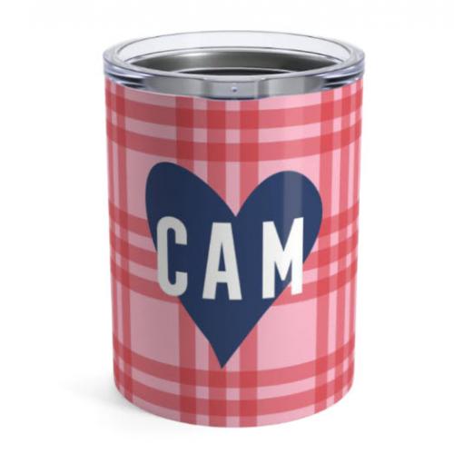 Clairebella Plaid and Heart Small Tumbler  Home & Garden > Kitchen & Dining > Tableware > Drinkware > Tumblers