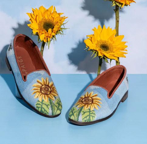 By Paige Sunflower Needlepoint Loafers  Apparel & Accessories > Shoes > Loafers