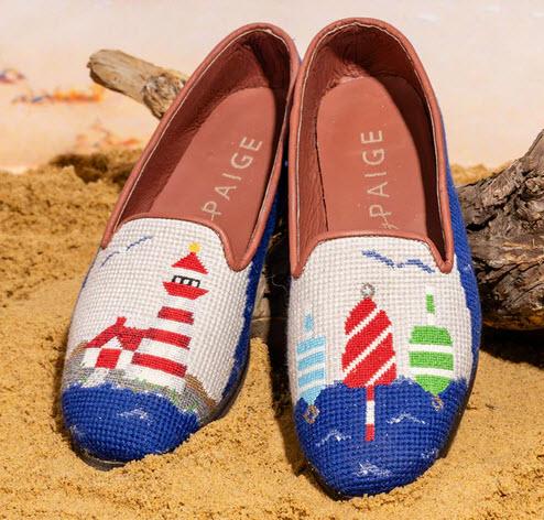 By Paige Lighthouse and Buoy Needlepoint Loafers  Apparel & Accessories > Shoes > Loafers