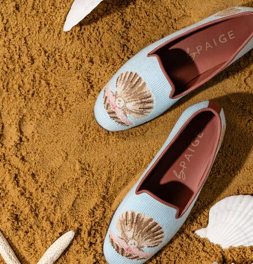 By Paige Scallops and Pearl Needlepoint Loafers  Apparel & Accessories > Shoes > Loafers