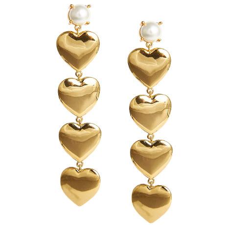 Lisi Lerch Carly Gold & Pearl Heart Earrings Lisi Lerch Carly Gold & Pearl Heart Earrings Apparel & Accessories > Jewelry > Earrings