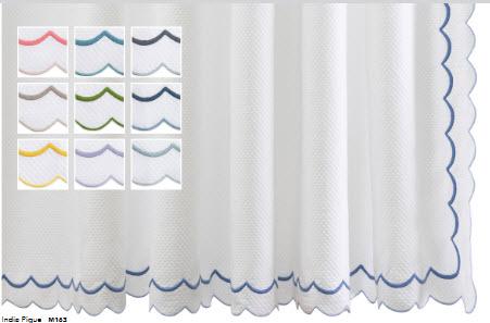 Matouk India Pique Scalloped Shower Curtain add a Monogram  Home & Garden > Bathroom Accessories > Shower Curtains