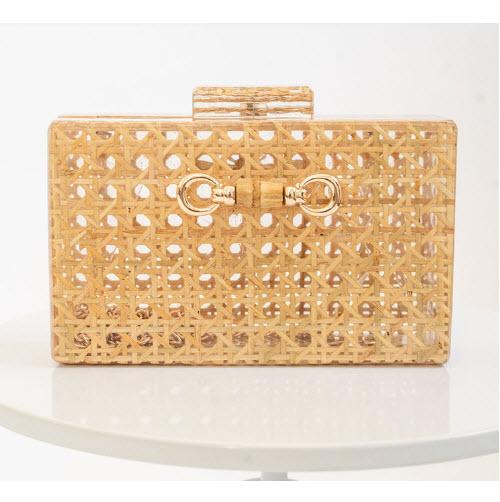 Lisi Lerch Breakers Box Acrylic Cane with Charm Rattan  Apparel & Accessories > Handbags > Clutches & Special Occasion Bags