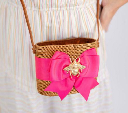 Lisi Lerch Charlotte Small Fluffy Bow with Charm  Apparel & Accessories > Handbags > Clutches & Special Occasion Bags