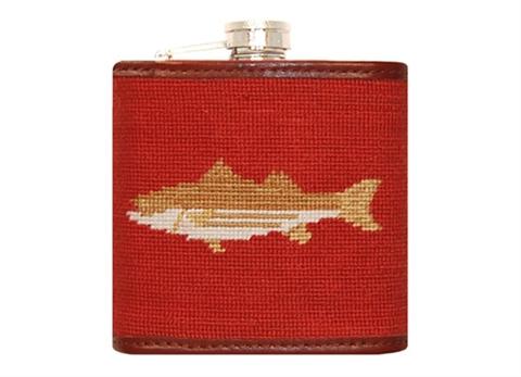 Smathers and Branson Needlepoint Rust Striper Flask - Monogram Option  Home & Garden > Kitchen & Dining > Food & Beverage Carriers > Flasks