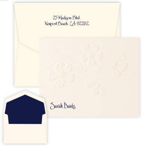 Embossed Graphics Personalized Blossom Raised Ink Foldover Note  Office Supplies > General Supplies > Paper Products > Stationery