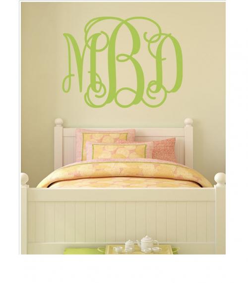 Fancy Interlocking Script Monogram Wall Decal