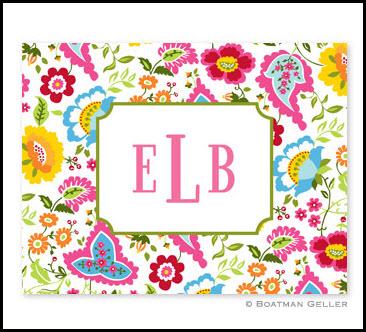 Boatman Geller Bright Floral Monogrammed Notes  Office Supplies > General Supplies > Paper Products > Stationery