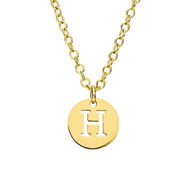  Single initial pendant and chain in 14 kt. gold  Apparel & Accessories > Jewelry > Necklaces