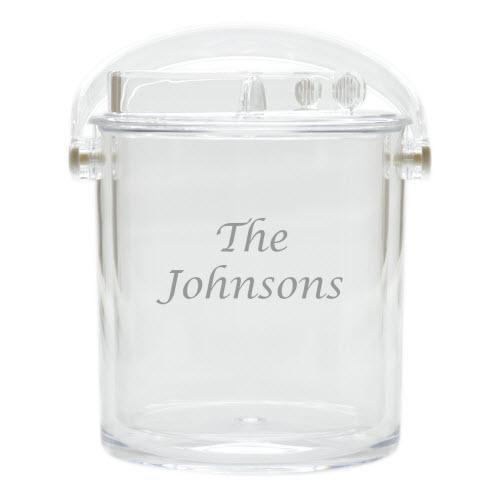 Personalized Acrylic Insulated Ice Bucket with Tongs  Home & Garden > Kitchen & Dining > Food & Beverage Carriers > Wine Buckets & Chillers