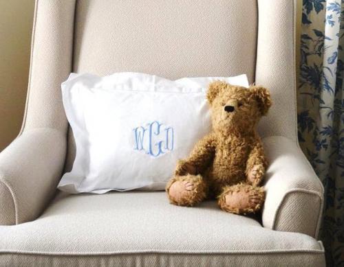 Monogrammed White Boudoir or Baby  Pillow   Home & Garden > Linens & Bedding > Bedding > Pillows