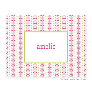 Boatman Geller Bright Vine Pink & Green Foldover Note  Office Supplies > General Supplies > Paper Products > Stationery