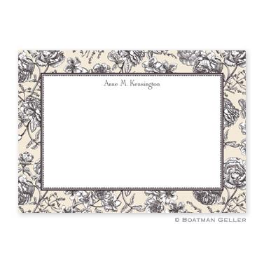 Floral Toile Cream Flat Card  Office Supplies > General Supplies > Paper Products > Stationery