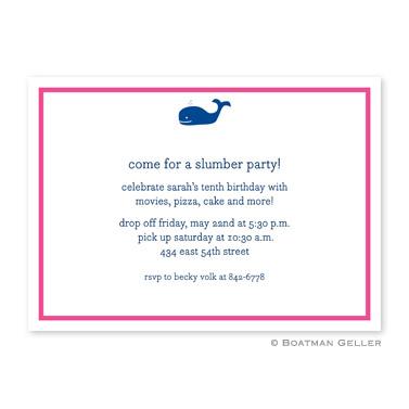 Boatman Geller Personlized Whale Navy Flat Card Invitation  Office Supplies > General Supplies > Paper Products > Stationery