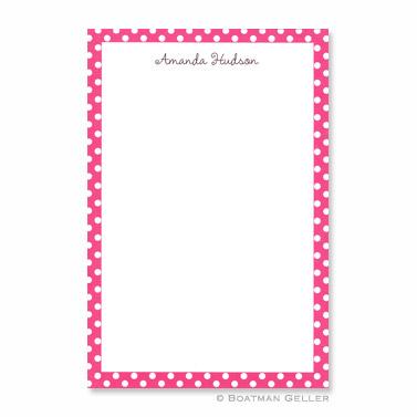 Boatman Geller Personalized Notepad with Dot Pink Pattern  Office Supplies > General Supplies > Paper Products > Notebooks & Notepads