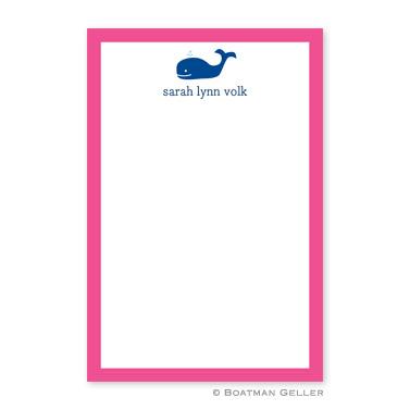 Boatman Geller Personalized Notepad in Whale Navy Pattern  Office Supplies > General Supplies > Paper Products > Notebooks & Notepads