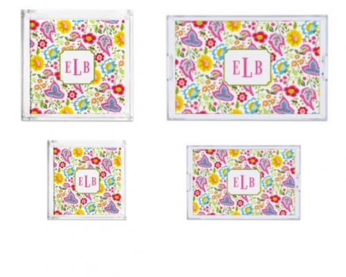 Boatman Geller Personalized Bright Floral Tray in Four Sizes  Home & Garden > Kitchen & Dining > Tableware > Serveware > Serving Trays