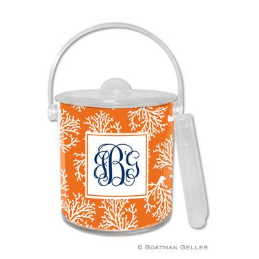 Boatman Geller Personalized Ice Bucet in Coral Repeat Pattern  Home & Garden > Kitchen & Dining > Food & Beverage Carriers > Wine Buckets & Chillers