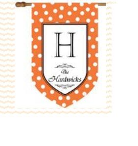 Personalized Halloween Flag with Orange and White Polka Dots Personalized Halloween Flag with Orange and White Polka Dots Home & Garden > Decor > Flags & Windsocks