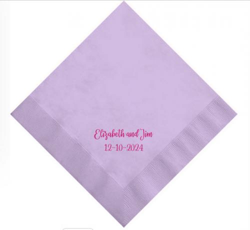 Personalized 3-Ply Solid Luncheon Napkins  NULL