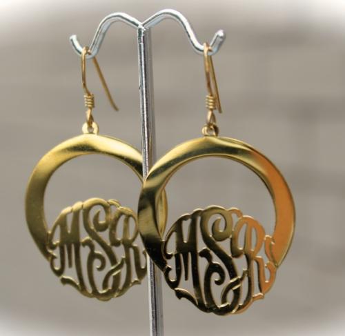 Monogram Front Facing Hoop Earrings  Apparel & Accessories > Jewelry > Earrings