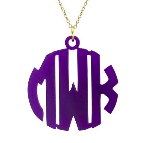 Block Monogram Acrylic Necklace  Apparel & Accessories > Jewelry > Necklaces