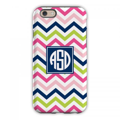 Personalized Phone Case Chevron Pink, Navy & Lime   Electronics > Communications > Telephony > Mobile Phone Accessories > Mobile Phone Cases
