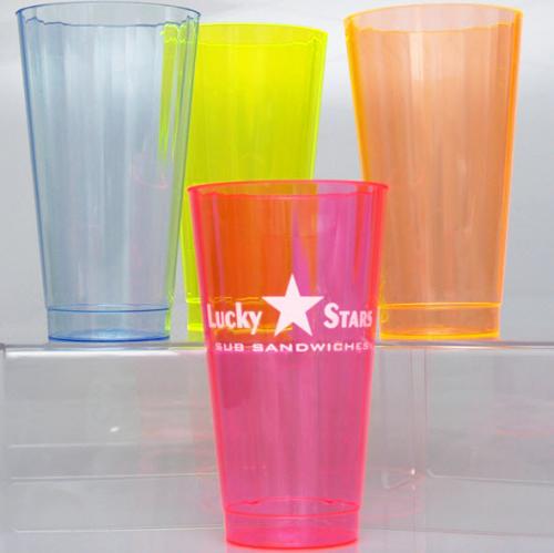 16 oz Personalized Neon Hard Plastic Cups  NULL