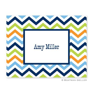 Boatman Geller  Chevron Blue, Orange and Lime Notes  Office Supplies > General Supplies > Paper Products > Stationery