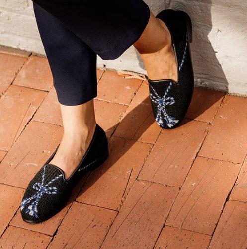 By Paige Ladies Blue Tassel Needlepoint Loafers   Apparel & Accessories > Shoes > Loafers