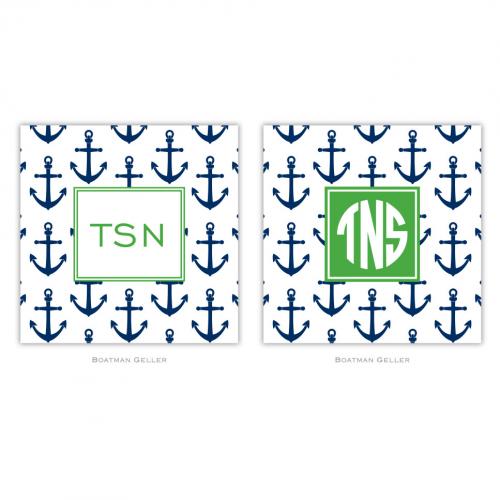 Coasters in Anchors Navy Pattern  Home & Garden > Kitchen & Dining > Barware > Coasters