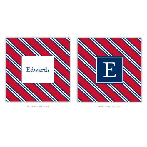 Personalized Coasters Repp Tie Red & Navy   Home & Garden > Kitchen & Dining > Barware > Coasters