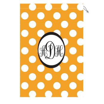 Monogrammed Laundry Bag with Tennessee orange and white polka dots Laundry Bag Orange and White Polka Dot Home & Garden > Household Supplies > Laundry Supplies > Washing Bags & Baskets