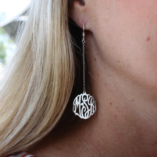 Monogrammed Dangle Drop Earrings  Apparel & Accessories > Jewelry > Earrings