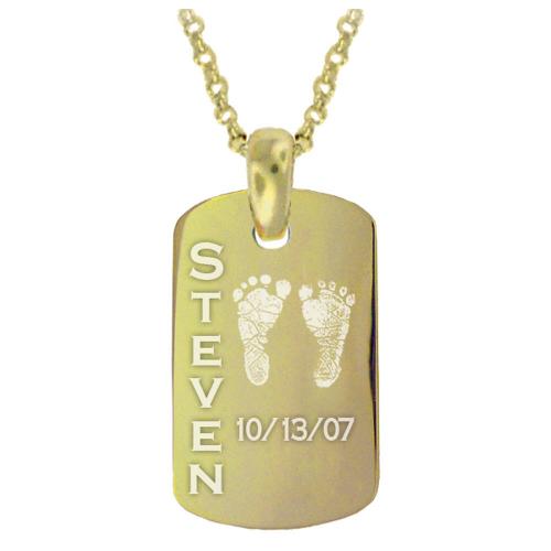 Personalized Baby Hand or Foot Print Tag Pendant   Apparel & Accessories > Jewelry > Necklaces