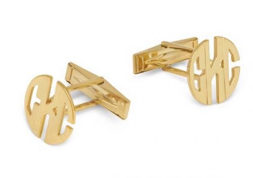 Monogrammed Hand Cut Men's Cufflinks  Apparel & Accessories > Jewelry > Cufflinks