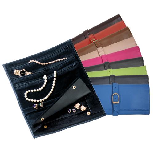 Monogrammed Sueded Line Jewelry Roll  Luggage & Bags > Luggage Accessories > Travel Pouches