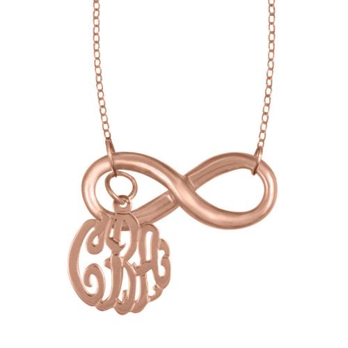 Infinity Necklace with Monogrammed Handcut Charm  Apparel & Accessories > Jewelry > Necklaces