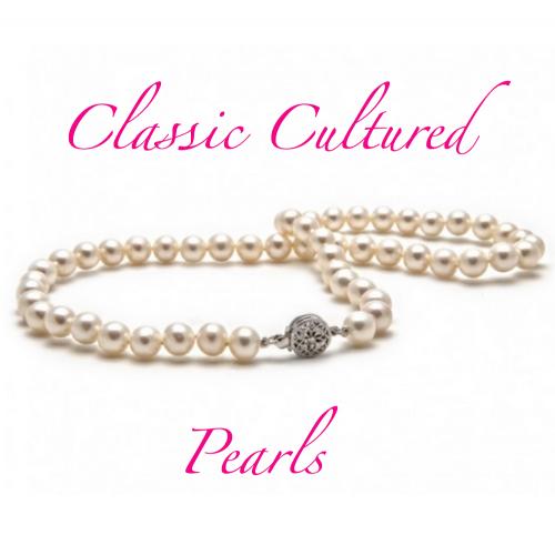 Classic White 7mm Cultured Pearl Necklace  Apparel & Accessories > Jewelry > Necklaces
