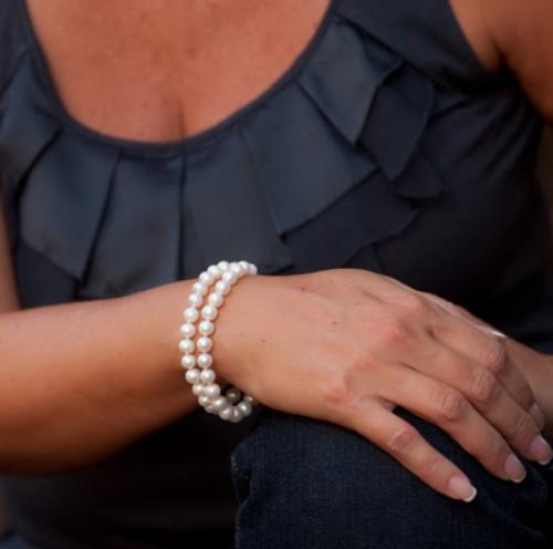 Double Strand White 7mm Cultured Pearl Bracelet   Apparel & Accessories > Jewelry > Bracelets