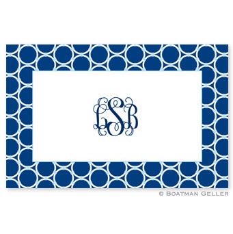 Boatman Geller Personalized Laminated Placemat with Bamboo Rings Navy Pattern  Home & Garden > Linens & Bedding > Table Linens > Placemats