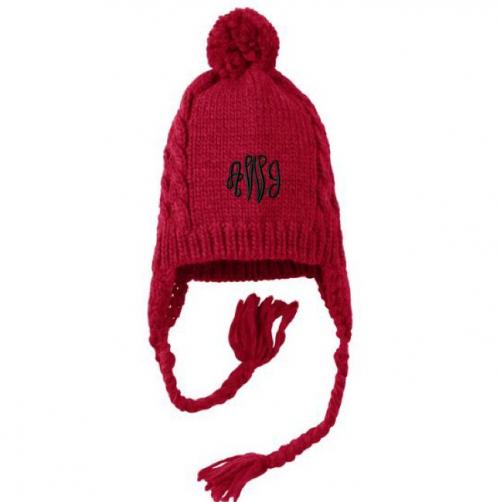 Monogrammed Cabled Winter Hat Cozy and Warm  Apparel & Accessories > Clothing Accessories > Hats > Beanies