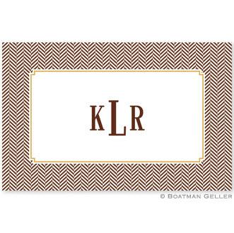 Boatman Geller Personalized Heringbone Chocolate Laminated Placemat  Home & Garden > Linens & Bedding > Table Linens > Placemats