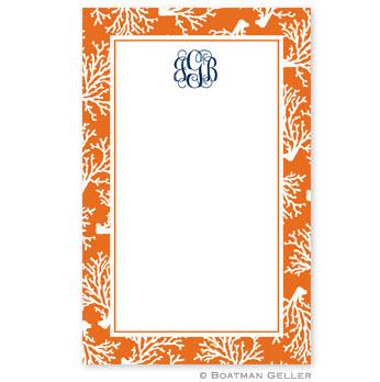 Boatman Geller Personalized Notepad in Coral Repeat Pattern  Office Supplies > General Supplies > Paper Products > Notebooks & Notepads