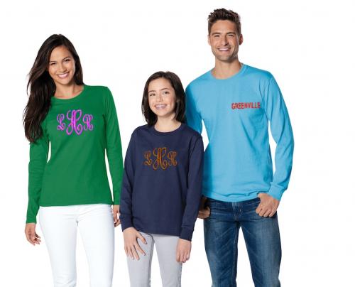 Monogrammed Preppy Long Sleeve T Shirt   Apparel & Accessories > Clothing > Shirts & Tops > T-Shirts
