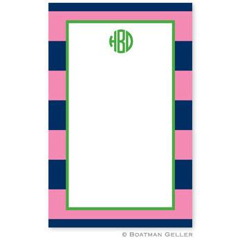 Boatman Geller Notepad in Rugby Navy & Pink   Office Supplies > General Supplies > Paper Products > Notebooks & Notepads